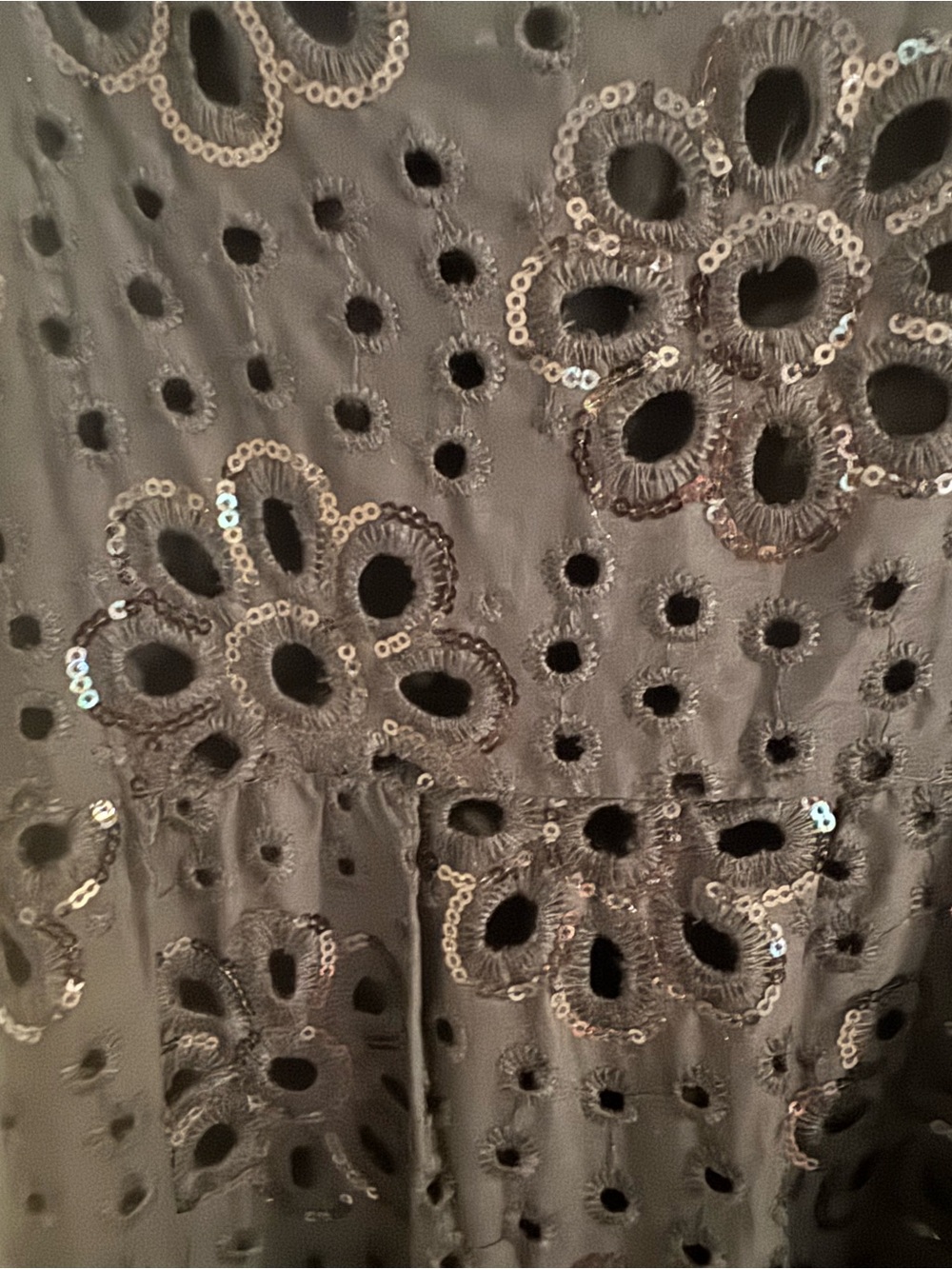 Desigual Black Eyelet Sequin Leah Midi Dress with Striped Straps Sz L US 10 - Picture 15 of 16